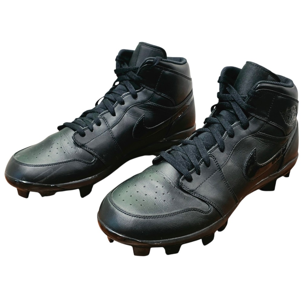 Nike Air Jordan 1 Mid Baseball Cleats Mens 15 Black AV5354-002 Jumpman